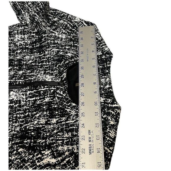 Vince Camuto‎ Women's M Blazer Jacket Black White Zip Abstract Speckled Textured - Picture 8 of 13